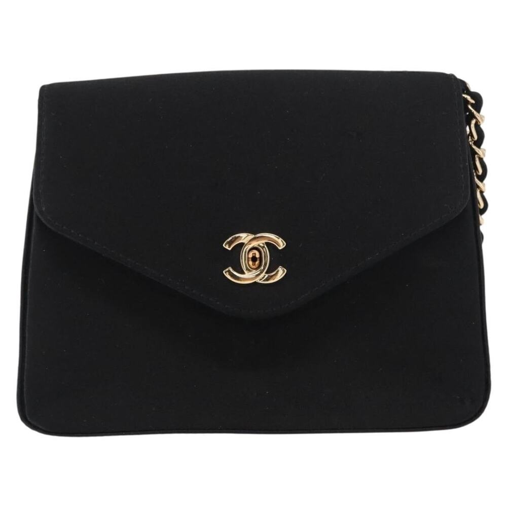Chanel Satin Pouch Black
